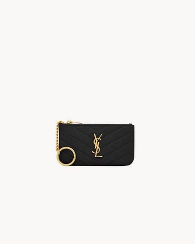 ysl key pouch in smooth leather|YSL keychains.